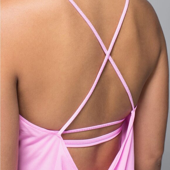 Lululemon Open Back Flawy Tank w/ Sports Bra 4 Pink - Picture 4 of 13